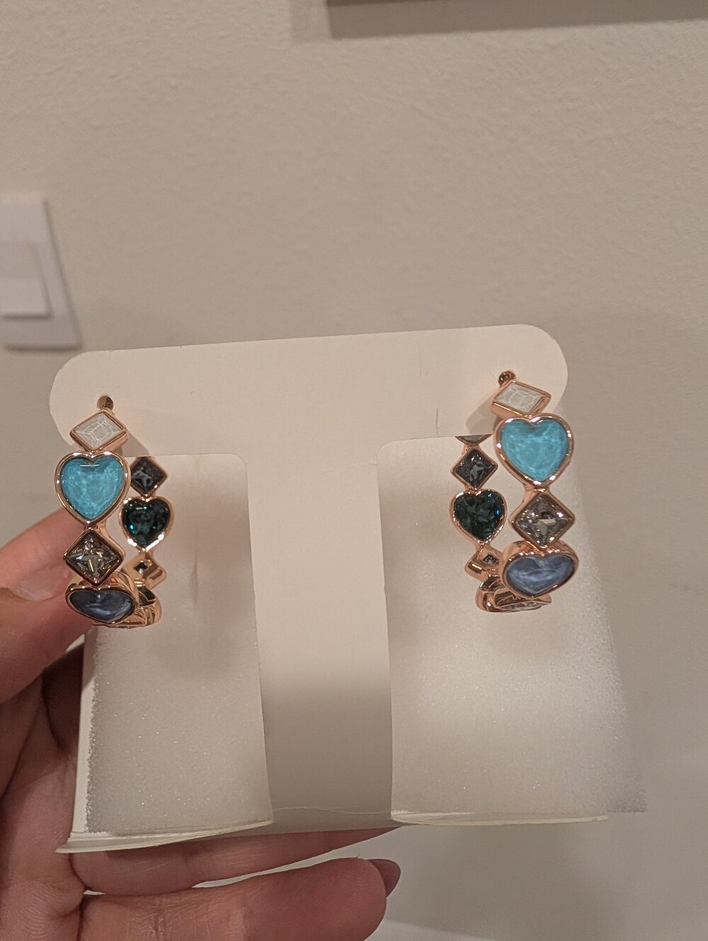 Bomb Party Jewel Candy Hoop Earring Maldives Mirage Hearts Rose Gold Coloring